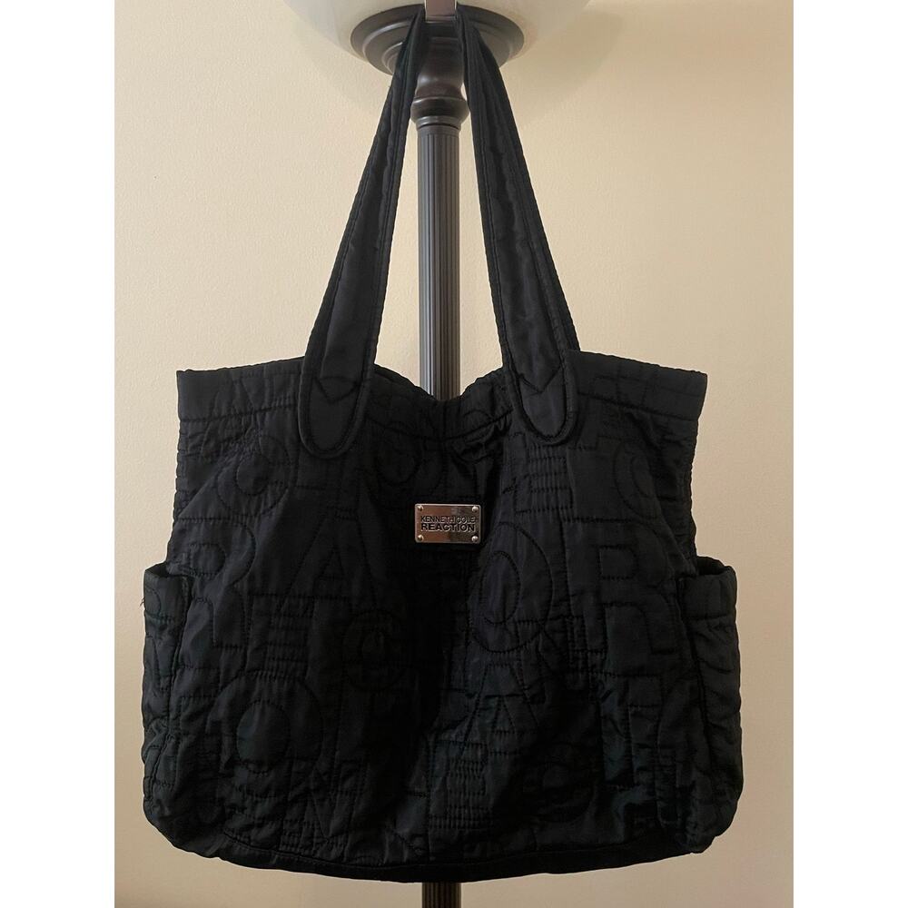 Kenneth Cole Reaction Womens Black Quilted Shoulder Bag Tote - Picture 13 of 13